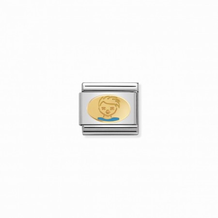 Nomination Gold Boy Blue Enamel Plate Composable Charm